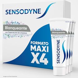 SENSODYNE Wybielająca pasta do zębów, Relief dla wrażliwych zębów, Trwała ochrona przed wrażliwością zębów, opakowanie 4x75 ml