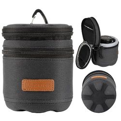 TARION Lens Case Camera Lens Pouch, Lens Bag with Hard Shell Bottom, Shockproof DSLR Camera Lens Protective Bags