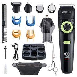 Barberboss Cortadora de barba para hombres y cortapelos para hombres, recortadora de nariz para hombres, kits de aseo para hombres, impermeable-QR-6090