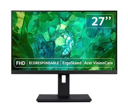 Acer Vero BR247Y - Écran PC 27 " Full HD IPS 75 Hz (1920x1080, 16:9, DisplayPort, 4ms, 250 Nits, ComfyView, BlueLight Shield, Flickerless, VGA/1xHDMI), Moniteur PC, Couleur Noir