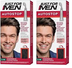 Just For Men Teinture Pour Cheveux Brun, Sans Mélange, Avec Peigne D'Application Ultra Facile Pour Camoufler Les Cheveux Blancs, Sans Ammoniaque Ni Peroxyde, A45 (Lot de 2)