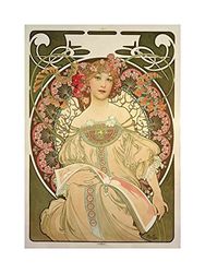 Wee Blue Coo Mucha Champagne Publisher 1897 Old Painting Picture Wall Art Print