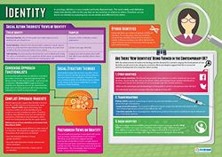 Identitet | Sociologiska affischer | glansigt papper som mäter 850 mm x 594 mm (A1) | Sociologi klass affischer | Pedagogiska diagram av Daydream Education
