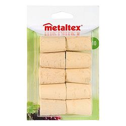 Metaltex, 2,4 x 9,8 x 16 cm, conjunto 10 tampões de cortiça cônicas, castanho, multicolorido