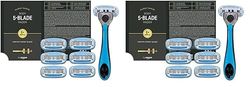 by Amazon Men Maquinilla de afeitar de 5 hojas con recambios, 7 Unidad (Paquete de 2) (Anteriormente marca Solimo)