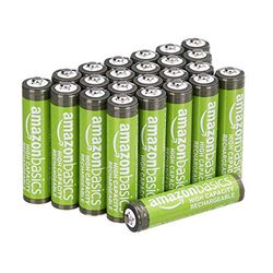 Amazon Basics 24 stuks oplaadbare AAA NiMH-batterijen, 850 mAh, 500x op te laden, voorgeladen