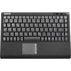 KeySonic USB-toetsenbord met touchpad, USB-kabel (2 m), compacte lay-out, geïntegreerd nummerveld, SoftSkin, zwart