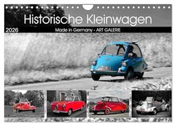 Historische Kleinwagen Made in Germany ART GALERIE (Wandkalender 2026 DIN A4 quer), CALVENDO Monatskalender: Kolorierte Fotografien von historische Kleinwagen aus Deutschland
