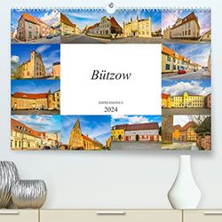 Bützow Impressionen (hochwertiger Premium Wandkalender 2024 DIN A2 quer), Kunstdruck in Hochglanz: Zwölf wunderschöne Bilder der Stadt Bützow