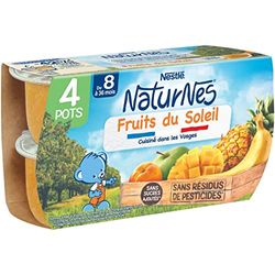 Nestlé Naturnes - Purée de Fruits Bébé - Fruits du Soleil - dès 8 Mois - 4X130g