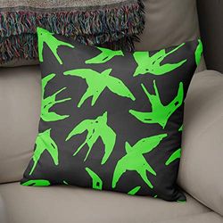 Bonamaison dekorativt kuddöverdrag neongrön och rök, prydnadskuddöverdrag, heminredning örngott för vardagsrum, soffa, sovrum, storlek: 43 x 43 cm - designad och tillverkad i Turkiet