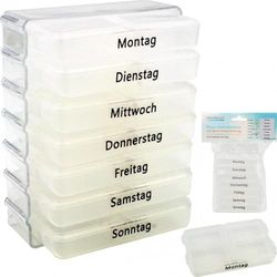 Pill Box 9.5x7.5x4.2cm transparent w/Week
