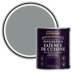 Rust-Oleum Peinture Grise Résistante à l'eau pour Faïence de Cuisine, Finition Mate - Ardoise 750ml