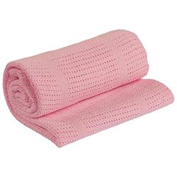 DUDU N GIRLIE Couverture en Coton cellulaire pour lit bébé - Couvertures et jetés pour Enfants - Toutes Saisons (100 x 150 cm, Rose)