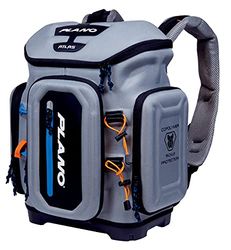 Plano Atlas 3700 Sac à dos de pêche en EVA gris, comprend 3 boîtes utilitaires estowaway 3750 pour vers, leurres et appâts, base imperméable et antidérapante