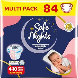 Babylino Safe Nights Girl chłonne majtki nocne dla dziewczynek w wieku 4-10 lat (20-35 kg), 84 szt