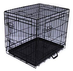 petSpain 016251 Gabbia Pieghevole, 75 x 52 x 61 cm, M, Nero