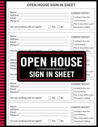 Open House Sign In Sheet: Keep Accurate Visitor Records for Real Estate, Education, and Business Events