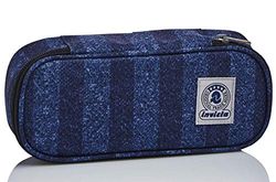 Invicta Stripes ovale etui, blauw, met interne penhouder