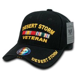 Rapid Dominance Deluxe Military Cap, Hombre, Desert Storm Vet/Black