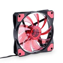 Akyga AW-12C-BR Ventilateur de boîtier 15 LED 120 mm pour PC Molex 12 V Rouge