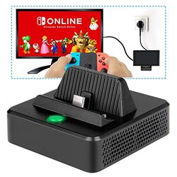 innoAura Oplaadstation voor NS Switch/Switch OLED, draagbare schakelaar, vervanging voor het opladen van tv-dock met speciale koelende structuur, USB C-stroomaansluiting, USB 3.0 en HDMI-poort