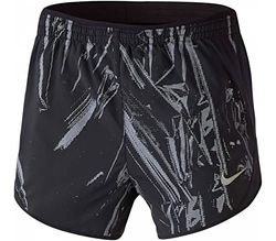 Nike W Nk Tempo LX Short FL Pr, Pantaloncini Sportivi Donna, Black/Black/Reflective Silv, S