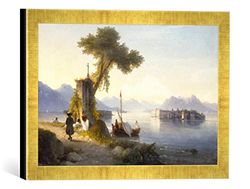 kunst für alle 'Immagine incorniciata di Ivan costante inovich aiva zovsky La Isola Bella nel Lago Maggiore, Stampa Artistica, 40 x 30 cm, nel Quadro Immagini Fatti a Mano di Alta qualità Oro Raya