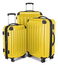 HAUPTSTADTKOFFER - Alex - Ensemble de 3 Valises Rigides Jaune Brillant, TSA, (S, M & L), 235 litres