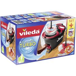 Vileda EasyWring & Clean Komplett Ersatzbezug EasyWring e Clean Set Completo + Rivestimento di Ricambio Turbo, Metallo, Rosso/Grigio, 48,6 x 29,6 cm