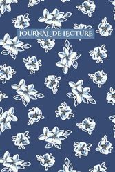 Journal de lecture : livres de révision uniquement ~ Espace pour 500 livres : joli motif de fleur bleue