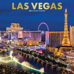 Las Vegas 2025 12 x 24 Inch Monthly Square Wall Calendar Foil Stamped Cover Plastic-Free