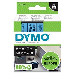 DYMO Original D1 etikettband | svart på blått | 9 mm x 7 m | självhäftande märkband | för LabelManager-märkningsmaskin