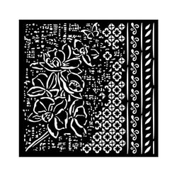 Stamperia International KFT Stamperia 18 x 18 cm Thick Stencil Cats Orchid Pattern, Cream, 7.9 x 9.8 in
