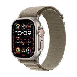 Apple Watch Ultra 2 [GPS + Cellular] Smartwatch con Caja de Titanio Resistente de 49 mm y Correa Loop Alpine Verde Oliva - Talla L. Monitor de entreno, GPS de Alta precisión, Neutro en Carbono