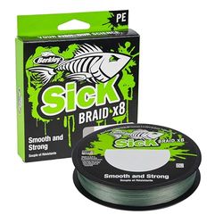 BERKLEY Malade Sick Braid Unisexe, Vert Mousse, 0.33mm | 38.1kg | 83lb