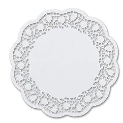 Staedter Tårtform rund, vit, bordsunderlägg, 6 st, papper, vit, 20 cm
