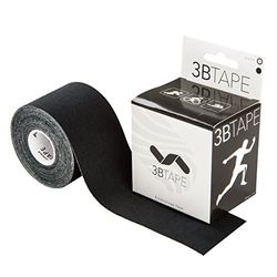 3B Scientific Fita de cinesiologia (5 m x 5 cm), fita de suporte elástico para músculos e articulações para exercício, desporto, recuperação de lesões e dores musculares - preto