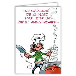 Tarjeta regional 59 Nord Gaston Lagaffe Bon Anniversario; Cocina; Especialidades; Receta; Marruecos; cerveza;