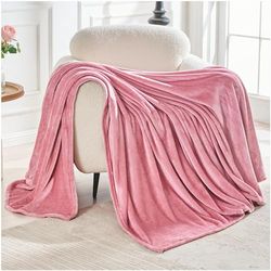 GC GAVENO CAVAILIA Flannel Fleece Throw Blanket King Size 200x240 Cm | Blush Pink