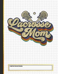 Lacrosse Mom Vintage Retro Lacrosse Stick Sun Composition Notebook