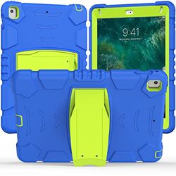 Carcasa para iPad de 6ª generación, iPad Air 2, iPad Pro 9.7, Funda de protección Resistente, Tres Capas a Prueba de Golpes de silicio Blando+PC Duradera con Suppor para iPad 9.7" 2018/2017