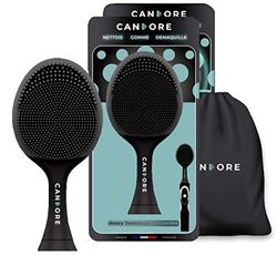 CANDORE - Juego de 2 cepillos para cara de silicona negra de carbono Infused Sonic – Reciclables – Exfoliación de maquillaje, limpieza – Compatible con Philips tu cepillo de dientes eléctrico