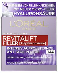 L'Oréal Paris Revitalift Filler, Hyaluronic Day Cream, Anti-Ageing Face Care with Micro-Filler Hyaluronic Acid for Moisture and Anti-Wrinkle Effect, 1 x 50 ml