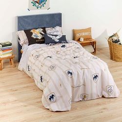 BELUM | Duvet Cover with Buttons 100% Cotton Model Hogwarts Classic Bed of 90 (155x220 cm); Duvet Cover Lightweight and Comfortable; Duvet Cover Official Licenses