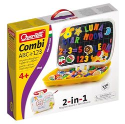 Quercetti - 5285 Combi ABC / 123 Tablet Magnetique Lettres et Chiffres- Loisir Créatif