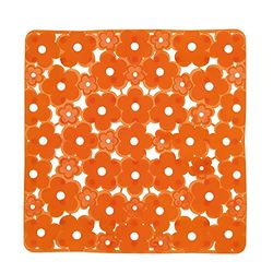 GEDY Margherita Tappeto Antiscivolo Doccia Arancio, Misure e peso prodotto: 0,6X51,5X51,5 CM & 0,64 KG, Realizzato in Resina, Design R&S Gedy, Conformità REACH, 2 Anni di Garanzia