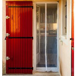 WERKA PRO 10768 Moustiquaire Rideau de Porte aimantée Blanche 215 x 50 cm x2 Fly Screen, White, Blanc