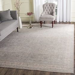 SAFAVIEH Tapis Traditionnel Pour Salon, Salle à manger, Chambre à coucher - Archive Collection, Tapis à poil court, Gris et gris clair, 201 X 279 cm