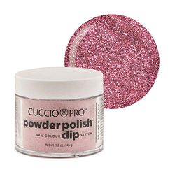 Cuccio Powder Polish - Acrylic Nail Colour Dip System - 45g (1.6oz) Dipping Powder - Barbie Pink Glitter